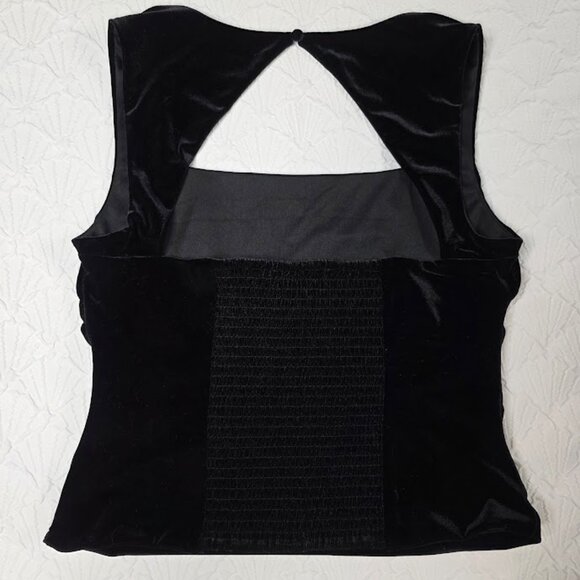 NWT French Connection Stretch Velvet Corset Top L - Picture 4 of 11